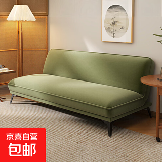 Corduroy folding sofa bed dual use 2025 new removable and washable single multifunctional folding bed for small apartment living room olive green (sponge type) 180cm