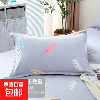 A pair of pillowcases for adults and men, pure pillowcases, cotton thickened pillowcases, headcovers, 48x74cm dormitory, small feathers (one pack)