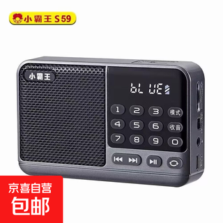 收音机蓝牙音响小霸王同款插卡小音响收音机可插卡插U盘插耳机老人收音机蓝牙收音机 灰色