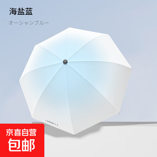 Symphony gradient fashion capsule sunscreen umbrella sun protection uv shade mini ultra-light portable sun umbrella 8k three-fold gradient color-blue manual gradient sunshade umbrella series