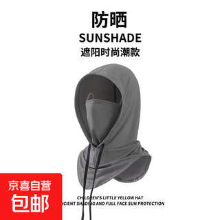 Sun protection pullover hat, summer icy sunshade, fishing ear hanging mask, face covering, neck protection, men's and women's cycling, outdoor fishing, elastic and non-constricting, dark gray mask