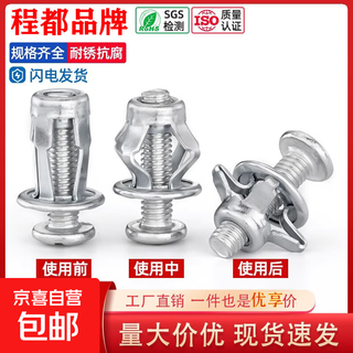 Petal expansion screw nut blind rivet screw fixing buckle hollow iron expansion bolt screw collection 4*20 10 sets with auxiliary tools