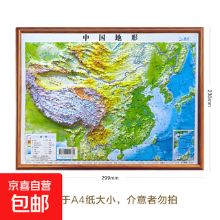3D凹凸立体地图世界地形图 北斗出品230*299mmA4纸大小便携地图小学生初中生中学生地理地势地貌知识 3D凹凸立体中国地形