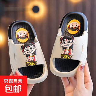2025 new nezha slippers aobing slippers children's summer home non-slip baby boys slippers for boys and girls khaki-nezha 30-31 inner length 18.5cm