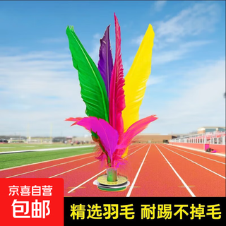 Shuttlecock, old-fashioned colored chicken feathers, specially designed to withstand kicking, fitness, and feather learning for beginners. the base of the iron plate is about 19cm. 1 piece. default