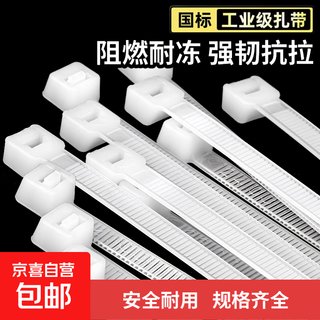 Nylon tie, easy-pull tie, plastic tie, cable tie, self-locking computer host installation, gardening, white tie holder, tightener, white - 2.5*100mm (50 pieces - limited time grab)
