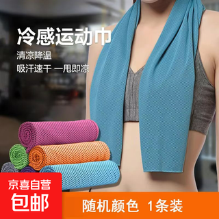 Popular style on the whole network, cold-feeling sports towel, quick-drying sweat-absorbent towel, soccer, skipping rope, running, fitness towel to cool down, 1 random color, 30*80cm (universal size)