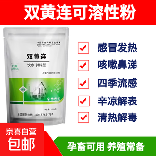 Veterinaria shuanghuanglian en polvo para pollo, pato, ganso, paloma, aves de corral, resfriado, cerdo, ganado vacuno, oveja, tos, antiviral, influenza, aditivo alimentario para viento y calor, precio de 10 bolsas (entrega real de 12 bolsas)