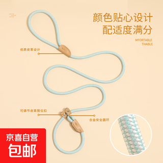 Dog rope training p chain explosion-proof dog walking rope dog rope chain medium p rope large, medium and small dog walking dog leash sky blue 1.5*0.6