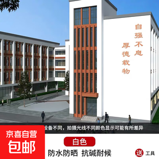 Jinsen exterior wall paint waterproof and sunscreen latex paint household self-brushing cement wall paint indoor and outdoor white durable white 2kg