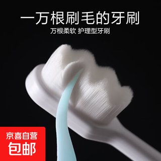 Japanese micro-nano 10,000-bristle toothbrush, ultra-fine soft bristle, pregnant women, postpartum, adult household, 10,000-bristle individually packaged toothbrush, 2 pieces of fine soft bristle (white + black)