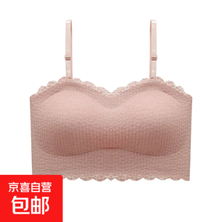 Summer thin strapless lace tube bra no wires gathering anti-slip invisible back beauty large size seamless bra skin color - 1 pack m (recommended 80-110jin jin is equal to 0.5kg)