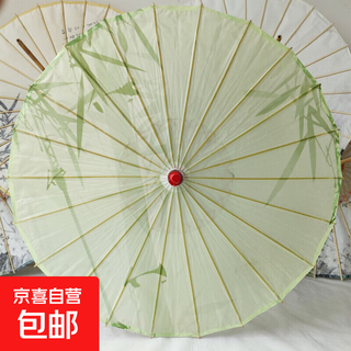 Rainproof and sunscreen oil paper umbrella dance umbrella antique props umbrella classical dance performance umbrella hanfu cheongsam catwalk umbrella ceiling bamboo rhythm丨the rhythm of green bamboo manual 72cm
