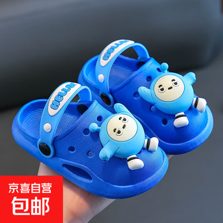 Summer eggboy children's slippers with soft bottom holes for girls and boys cute cartoon baby summer two-wear non-slip toe shoes blue eggboy anti-slip upgraded version 35 35 yards inner length 19.5 cm