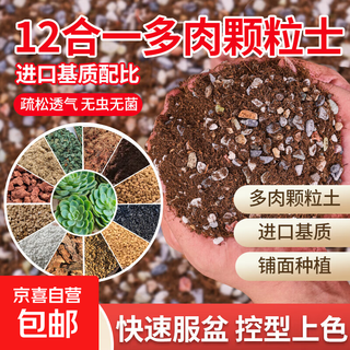 Special granular soil for succulent soil nutrition soil type succulent soil fertilizer special fertilizer paving stone pure granular universal rainbow stone 12-in-1 succulent soil 20jin jin is equal to 0.5 kg 70% granular