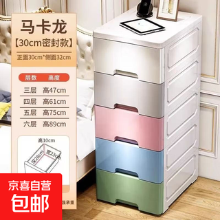 Jd logistics seam storage cabinet thickened bathroom drawer storage cabinet stationery organizing cabinet 30 sides wide available in kitchen-bathroom-balcony multiple scenarios macaron mixed color 6 layers