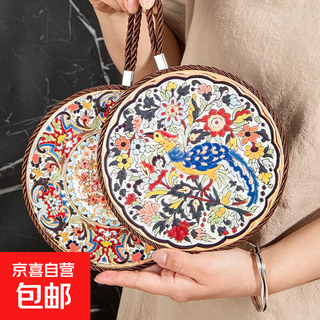 Insulation mat ceramic high temperature resistant retro enamel anti-scalding special bowl coaster water set retro coaster-wufeng zhiming 17cm-1 piece