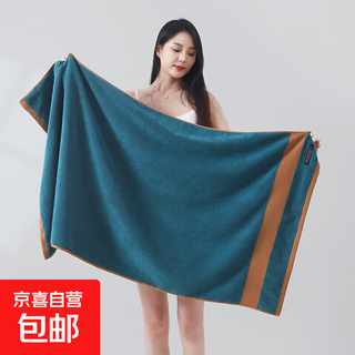 Pure cotton towel yarn-dyed men's bath towel shower face towel 100% cotton adult home bath soft skin-friendly water absorbent 0586 bath towel-blue 70*140cm 1 pack