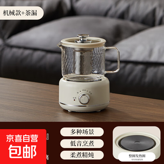 Health companion twill mini health cup multifunctional electric stew cup health kettle electric cup glass cup strip decoction cup milky white 0.6l with tea leaking style