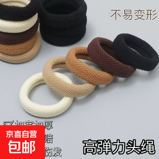 Simple, versatile, highly elastic, thickened, non-slip hair ties for women, 10 pcs