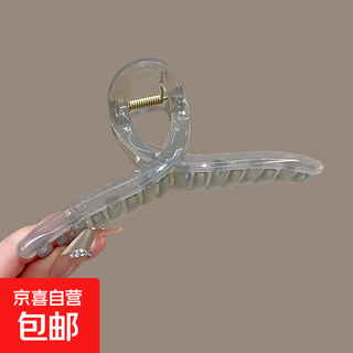 Korean style acrylic hair clip for women summer large temperament shark clip back of head hair clip hair clip hair clip 1 piece set gray