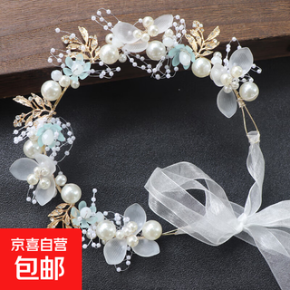 Garland headband headband crown girl princess korean headdress performance flower girl accessories headband forest blue