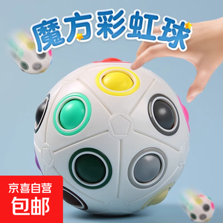 Magic rainbow ball football decompression game unlimited rubik's cube intelligence development children's toys educational creative toy ball 12-hole rainbow ball rubik's cube