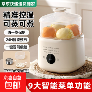 煮蛋器蒸蛋器电蒸锅小型炖蒸煮一体小蒸锅煎蛋锅小型蒸煮鸡蛋神器家用宿舍电煎锅小电器小电锅 双层 智能数显款/赠蛋架+蒸碗+蒸笼