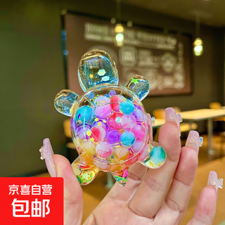 Luminous quicksand little turtle ornaments pair cute simulation animal doll desktop ornaments toys for girls 5.6cm quicksand turtle colorful
