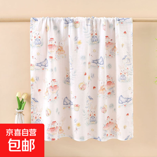 Baby bamboo cotton type a bath towel baby swaddle towel gauze cover blanket anti-jump baby bag single two-layer bamboo cotton mushroom rabbit 100*100