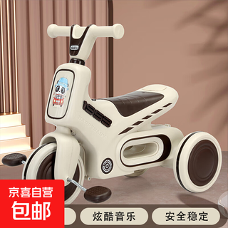 中北儿童三轮车环保材质宝宝脚踏车音乐灯光男宝女宝玩具车5188 芮虞咖+音乐灯光+加宽座椅