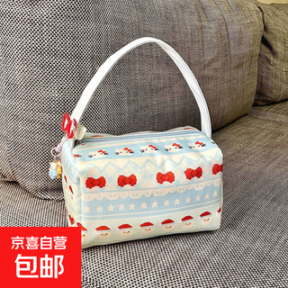New 2025 handbag with high appearance and large capacity for travel, portable three-dimensional washing and storage cosmetic bag, kt cat bow, upgraded handle