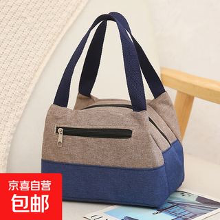 New handbag women's cloth bag canvas large capacity waterproof lunch box bag lunch box bag small cloth bag mommy bag khaki