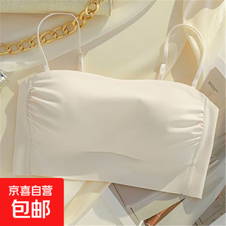 Summer thin strapless anti-slip beautiful back bra for women without wires gathering side breasts anti-exposed tube bra bra champagne-1 pack xl (suitable for 38/85abc)