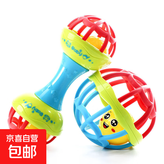 新生婴儿儿童手拿小玩具抓握训练0-6个月1岁宝宝益智手摇铃可啃咬 手抓球+手抓棒彩色