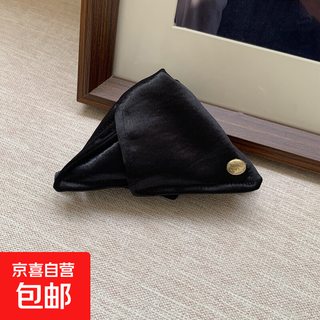 Acrylic fabric satin triangular hair clip hair clip new back of the head shark clip niche design hair accessories for women - black