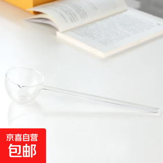 Glass spoon, long handle, high temperature resistant, internet celebrity gourmet anchor seasoning spoon, strange and weird tea spoon, high-looking ins white handle glass spoon