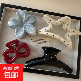 Korean version of the polka-dot gripper for women 2025 new style hairpin on the back of the head, temperament shark hair clip, hairpin, pearlescent polka-dot five-pointed star