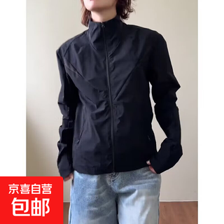 Outdoor stand-up collar sun protection jacket for women in autumn, lightweight mesh breathable casual cycling clothing, sportswear, versatile clothing, black 2xl recommended 140-160jin jin equals 0.5 kg