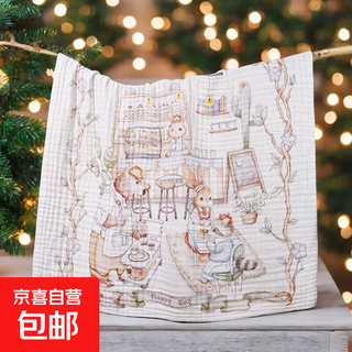 Pure cotton type a baby gauze bath towel, newborn baby wrap, super soft 6-layer baby wrap, children's large bath towel, blanket, six-layer high-density single flower bath towel, animal restaurant