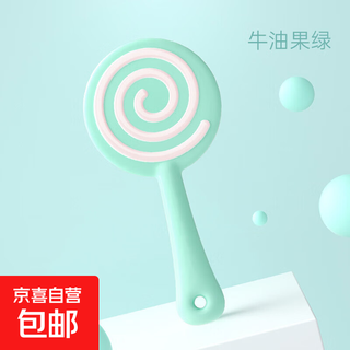 Baby lollipop teether, hand-proof, boilable teether, food-grade silicone teething stick, chewing and chewing fun, lollipop, 1 piece, avocado green, full silicone, boilable at high temperature, bagged