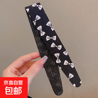 Velcro headband, broken hair finishing artifact, women's hair sticky bangs, hairband, adult and children's lengthening magic sticker, black bow