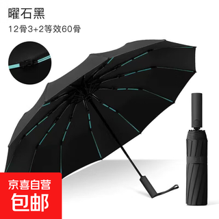Fully automatic umbrella, rain or shine, folding parasol, sun umbrella, sun protection, anti-uv advertising umbrella, automatic 96-bone vinyl-black