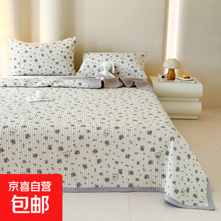 2025 new type a wrinkled double-layer gauze bed cover kapok seersucker bed cushion mattress cover protective cover three-piece set yiren soft and waxy skin-friendly good breathability 180x200cm single bed cover