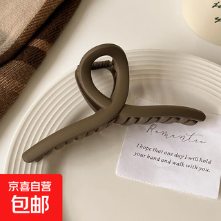 Simple large frosted clip girls back of head hair clip hair volume shark clip 2024 new hair clip headwear 11cm streamer-coffee color