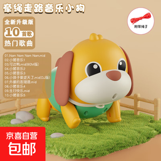 六一抖音同款会走路唱歌的牵绳电动小猪发光61音乐儿童节玩具夜市 【USB版】电动牵绳小狗10首歌