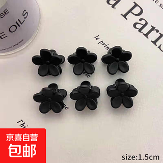 Forehead princess head small clip hairpin small broken hair clip headwear hairpin female internet celebrity side bangs clip flower style black 6 pieces