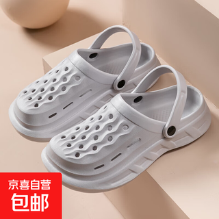 Men's outerwear eva slippers, men's beach shoes, home sandals, women's slippers, soft-soled slip-ons, hole-in-the-wall sandals, gray 42-43, size too small
