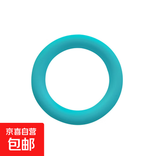 Silicone teether food grade hole ring chewing gum for babies to prevent falling off during oral period, turquoise green