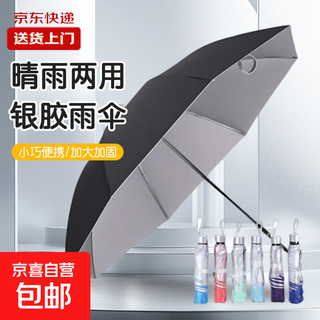 Rain or shine, manual uv folding vinyl sun protection purple sunshade umbrella, cost-effective choice, inner silver glue 7 ribs - random color